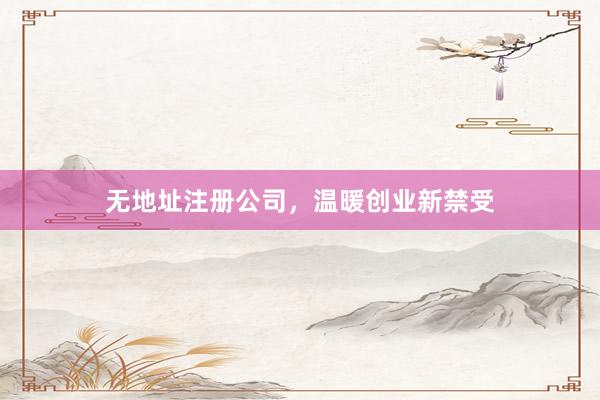 无地址注册公司，温暖创业新禁受