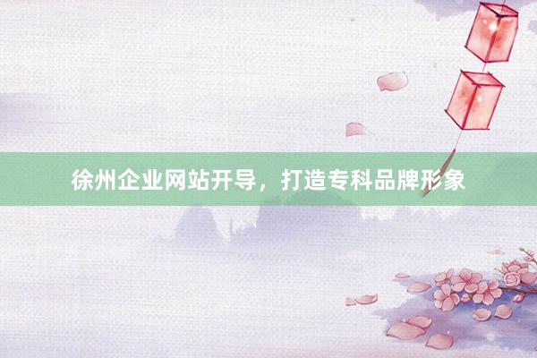 徐州企业网站开导，打造专科品牌形象