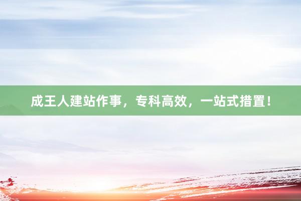 成王人建站作事，专科高效，一站式措置！
