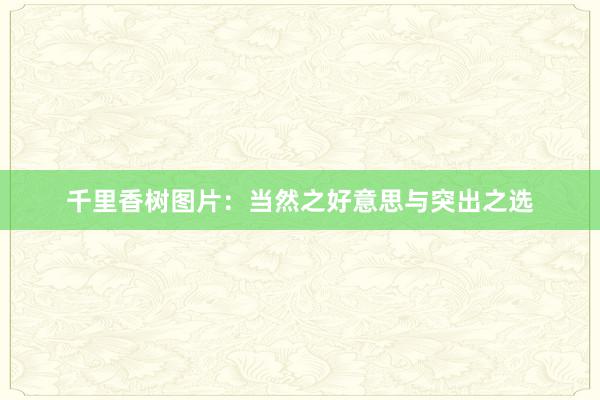 千里香树图片：当然之好意思与突出之选
