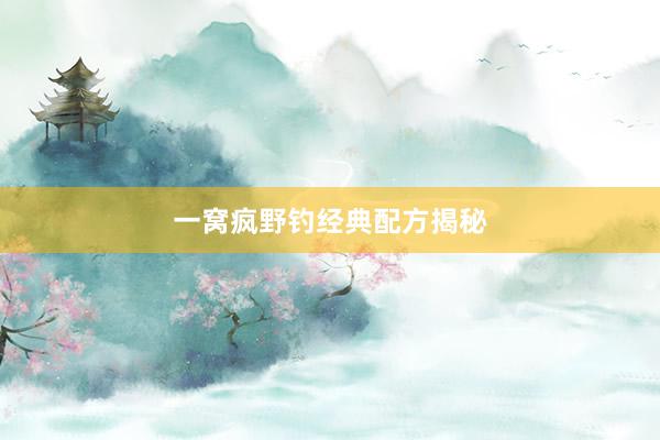 一窝疯野钓经典配方揭秘